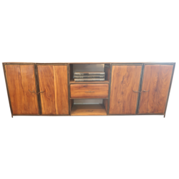 Dressoir en Bois et Fer (4 portes & tiroir)